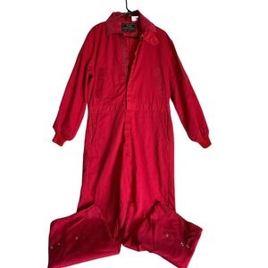 Vintage Sears Work'n Leisure Red Coverall Boiler Suit‎ Workwear Jumpsuit Mens
